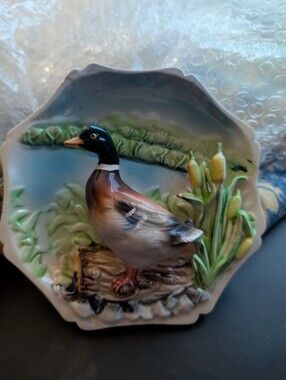 MCM 3D Ceramic Mallard Duck Wall Hanging - Made in Japan $45